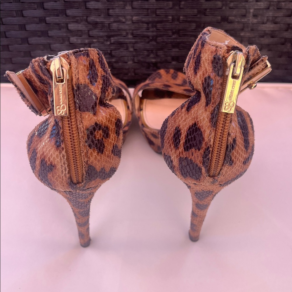 JESSICA SIMPSON Sexy Brown Leopard Print Women's Heels - Picture 10 of 11